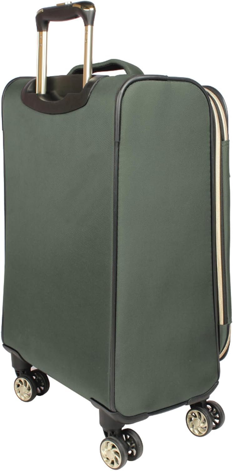Kenneth Cole REACTION Chelsea 2-Piece Bundle - 20" Chevron Expandable 8-Wheel Carry-On Suitcase & Matching 15" Laptop Tote Bag, Olive - Image 6