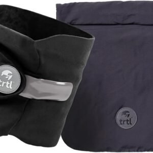 Trtl Pillow - Scientifically Proven Neck Support Travel Pillow for Airplanes - Lightweight and Machine Washable - Ergonomic Design for Traveling on Cars and Trains - Black