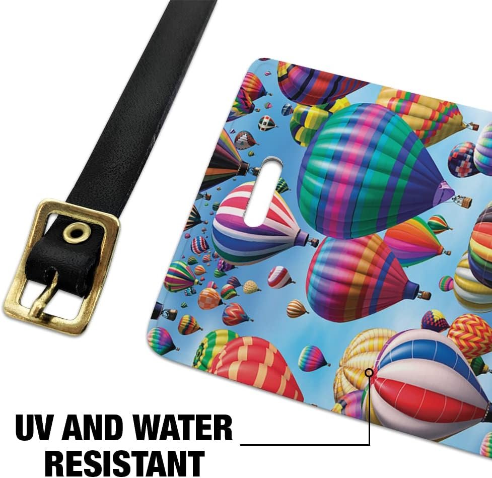 Hot Air Balloons Pattern Luggage ID Tags Suitcase Carry-On Cards - Set of 2 - Image 4