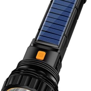 E-SHIDAI Solar Flashlight, Rechargeable flashlights for Camping, Home | Solar Power And Rehargeable ,Emergency Survival Flashlight for Disaster weather and other power outage scenarios