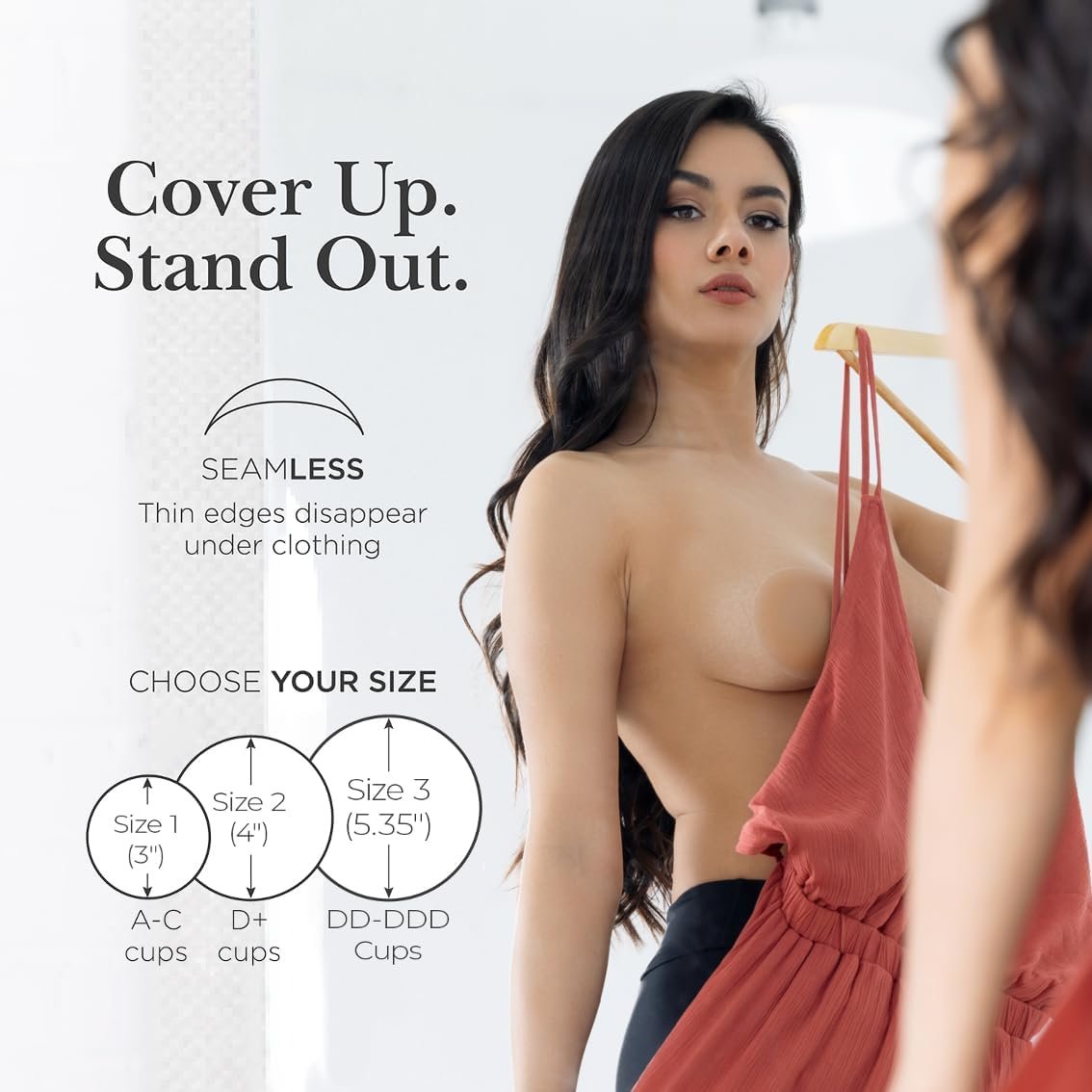 Nippies Reusable Nipple Covers, Skin Safe Pasties in Circle or Lift Style | Dermatologist Tested Adhesive Pasties, Sticky Up to 20 Wears, Stays On through Sweaty Summer Heat, Travel Case Included - Image 4