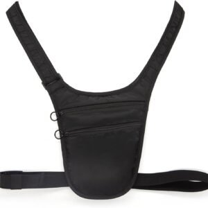 Money Belt for Travel Anti-Theft Crossbody Passport Holder for Women Men Hidden Slim Neck Wallet Under Clothes (Black)