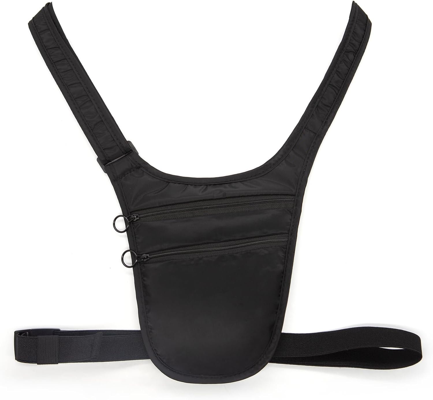 Money Belt for Travel Anti-Theft Crossbody Passport Holder for Women Men Hidden Slim Neck Wallet Under Clothes (Black)
