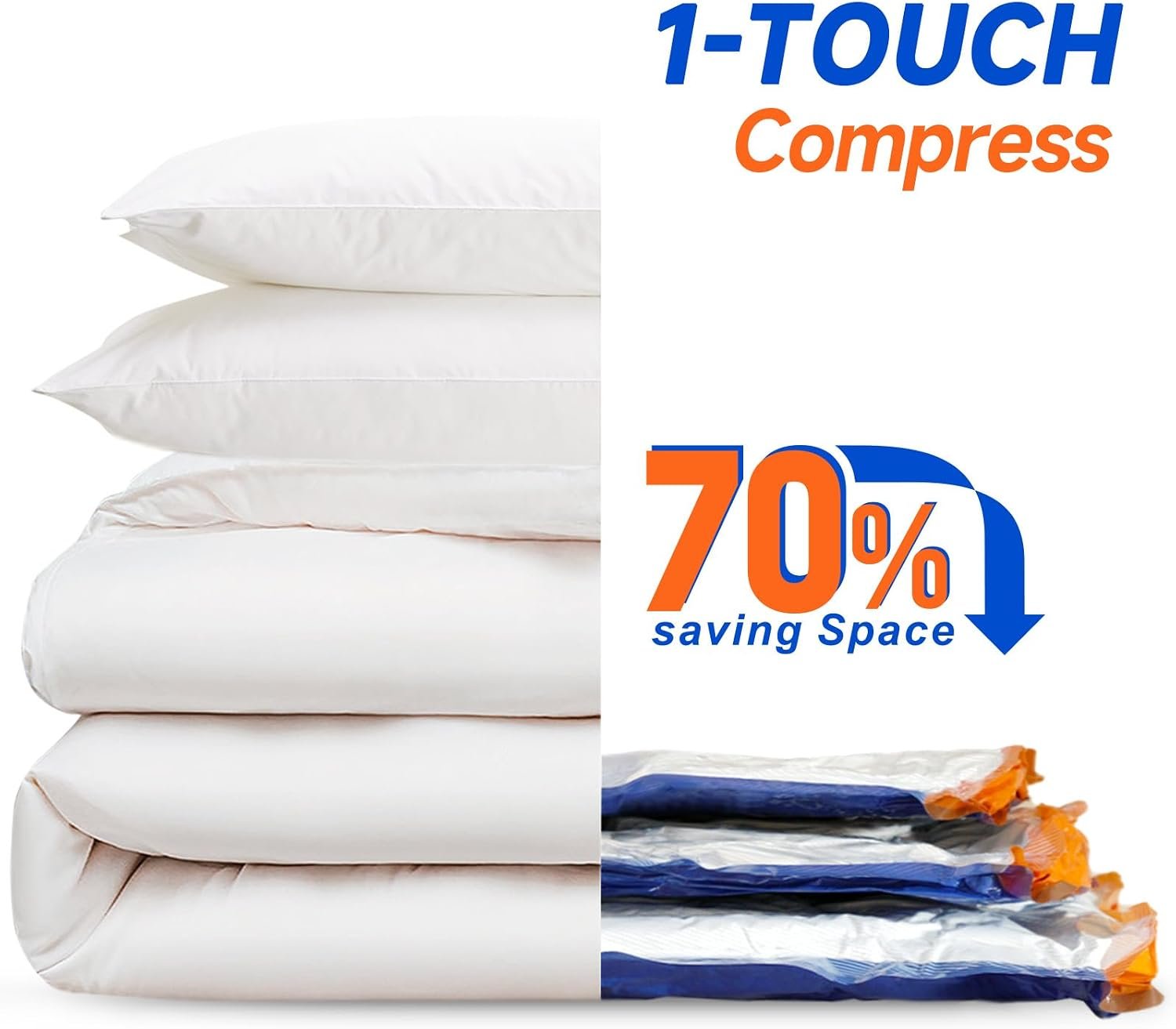 Vacbird Vacuum Storage Bags Jumbo with Pump for Clothes & Bedding,18 Pcak | Cordless Rechargeable Pump Vacuum Bags Large Jumbo,3 Sizes, Space Saving for Organization & Clothing Blankets Home Storage - Image 9