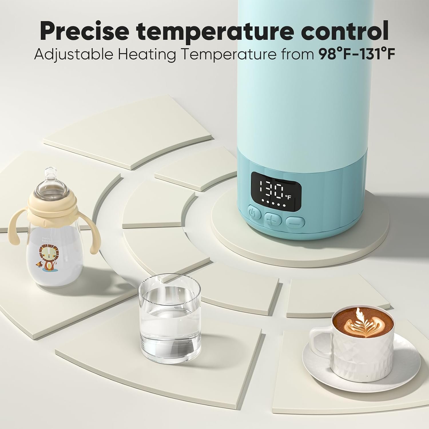Portable Bottle Warmer for Travel, Fast Heating Milk Warmer On The Go, 17 OZ Water Warmer for Milk, Formula, Water, Temp Control 98°F -131°F, Baby Essentials for Outdoor Airplane Car Journey - Image 8