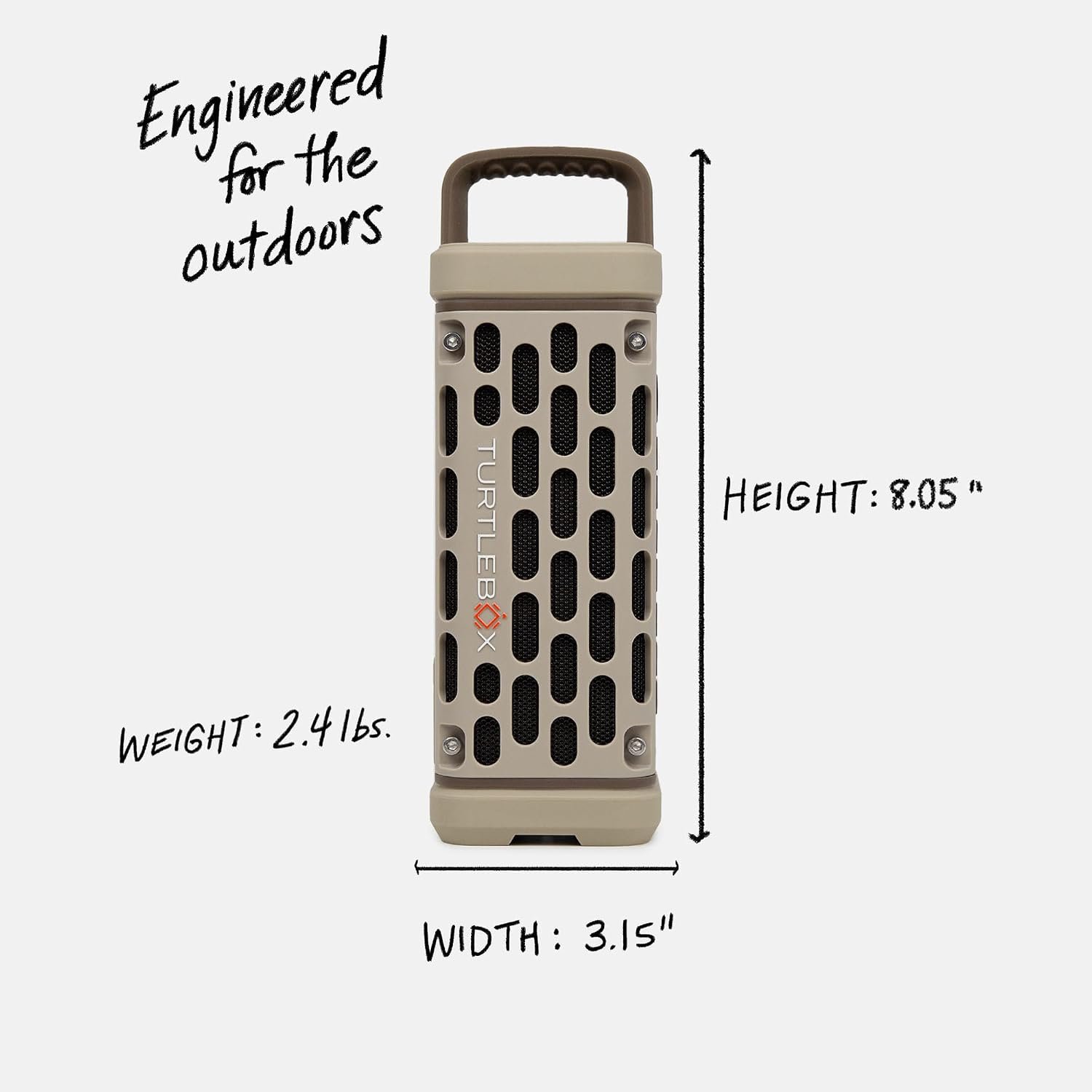 Turtlebox Ranger, Ultra-Portable Bluetooth Speaker, Waterproof, Tan | Built For The Outdoors, Plays to 105dB, IP-67, 12hr+ Battery Life, Magnetic Mounts, Unlimited Pairing for Full Stereo, 2.4lbs - Image 2