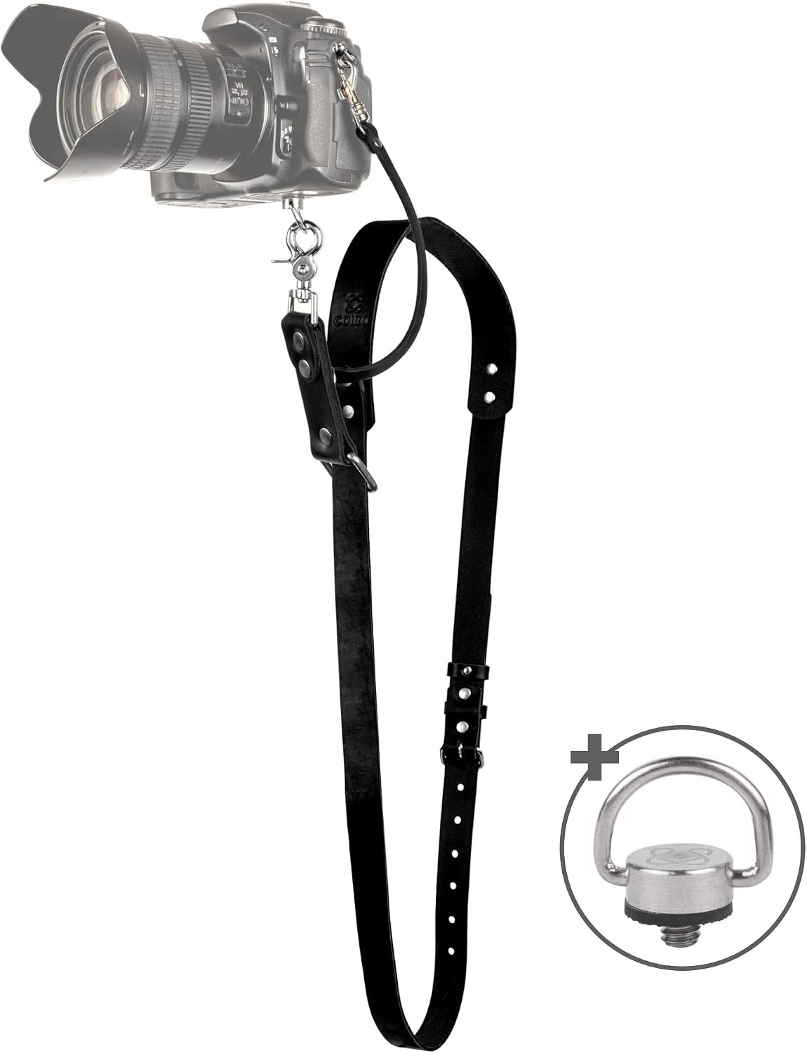 Leather Camera Strap Crossbody for DSLR, Mirrorless – Secure Dual Mount, Quick Release for Professional Photography
