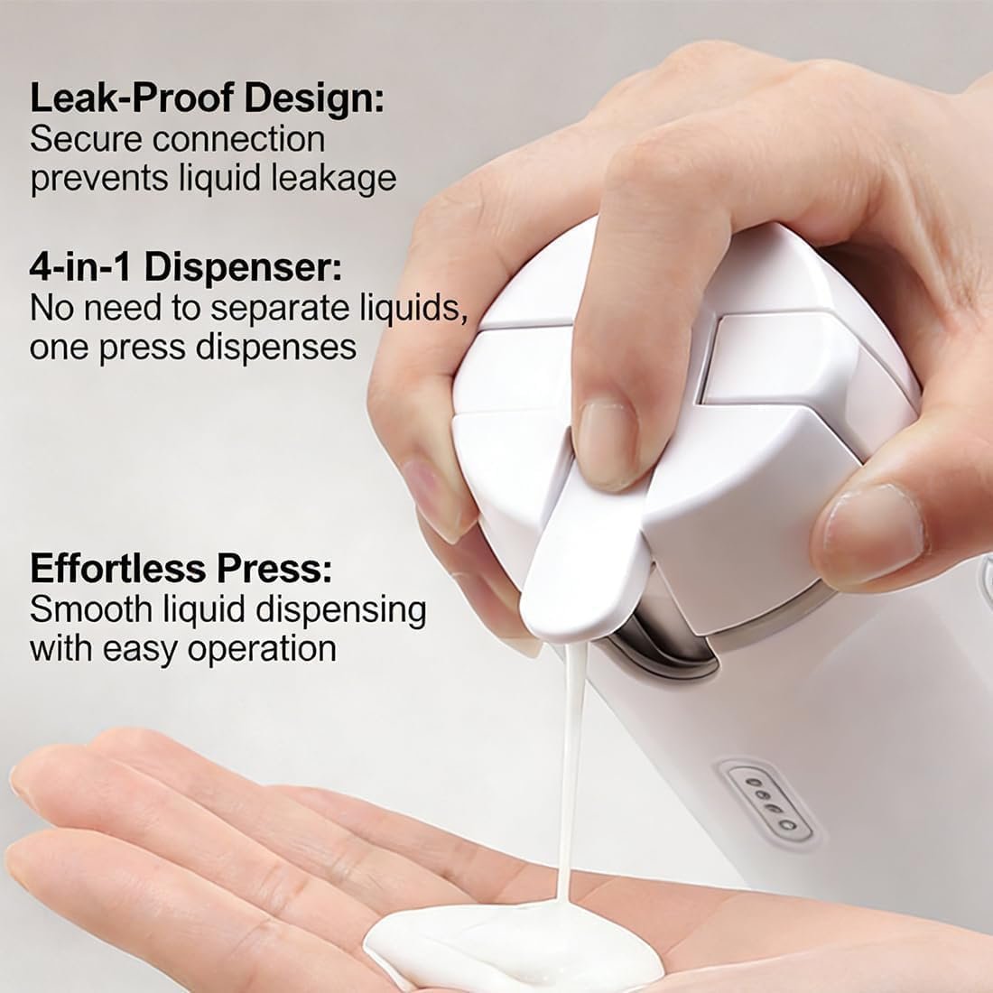 EdenEcho 4 in 1 Travel Dispenser, 4 Pack 30ML/1OZ Travel Bottles with Stickers for Toiletries, Leak Proof Travel Size Containers, Portable for Shampoo Lotion Conditioner Cream White - Image 4