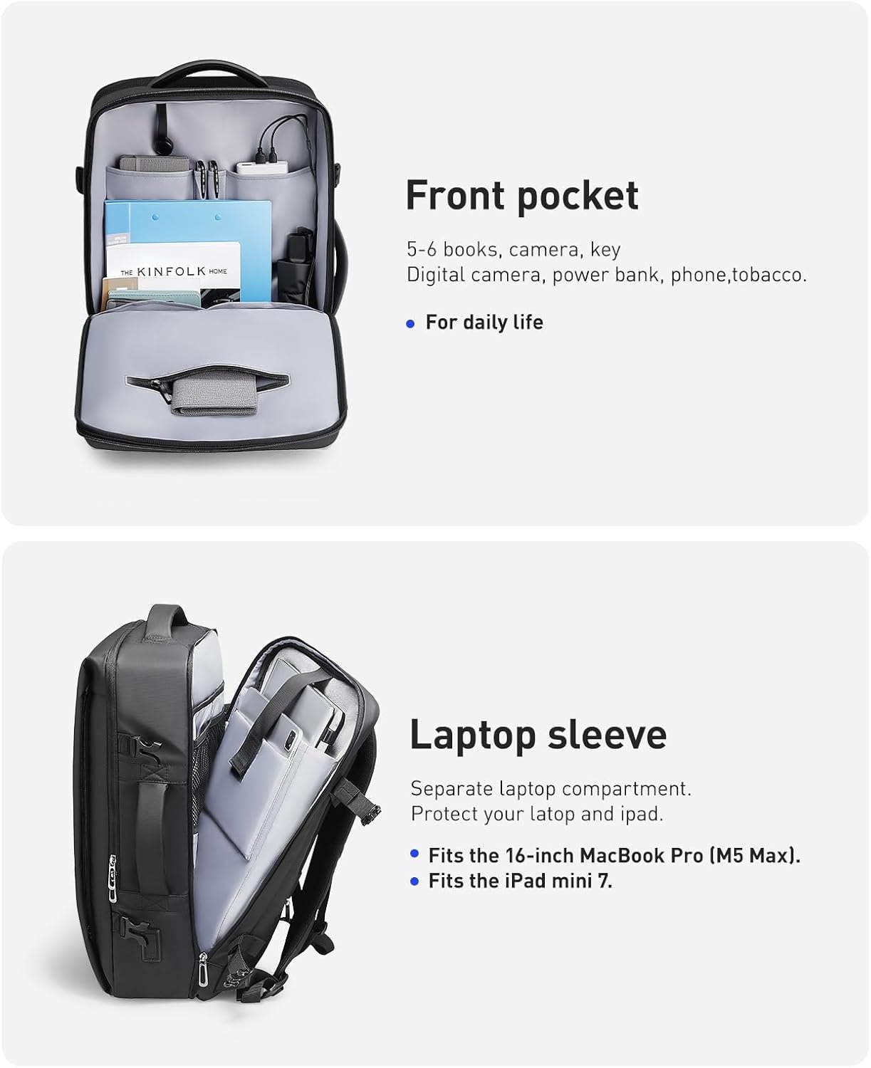 MARK RYDEN Business Backpack for Men, 30L Waterproof Laptop Backpack | 17.3 Inch Professional Work Backpack with USB Charging Port, Anti-Theft Travel Backpack for Office, College & Daily Commuting - Image 2