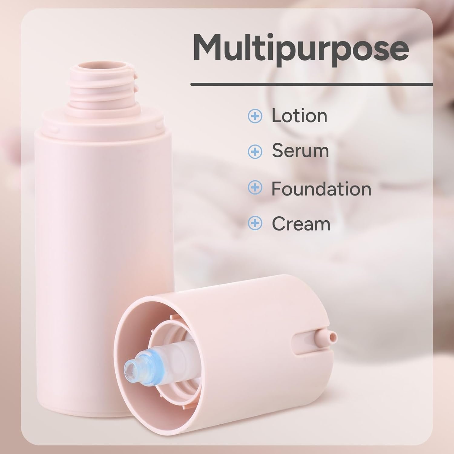 Lulupack Airless Pump Bottles Travel Size, 1 oz 3 PCS Refillable Container | Plastic lotion dispenser, for face cream moisturizer, small skincare, shampoo soap, empty toiletry, cosmetic, leakproof TSA - Image 7