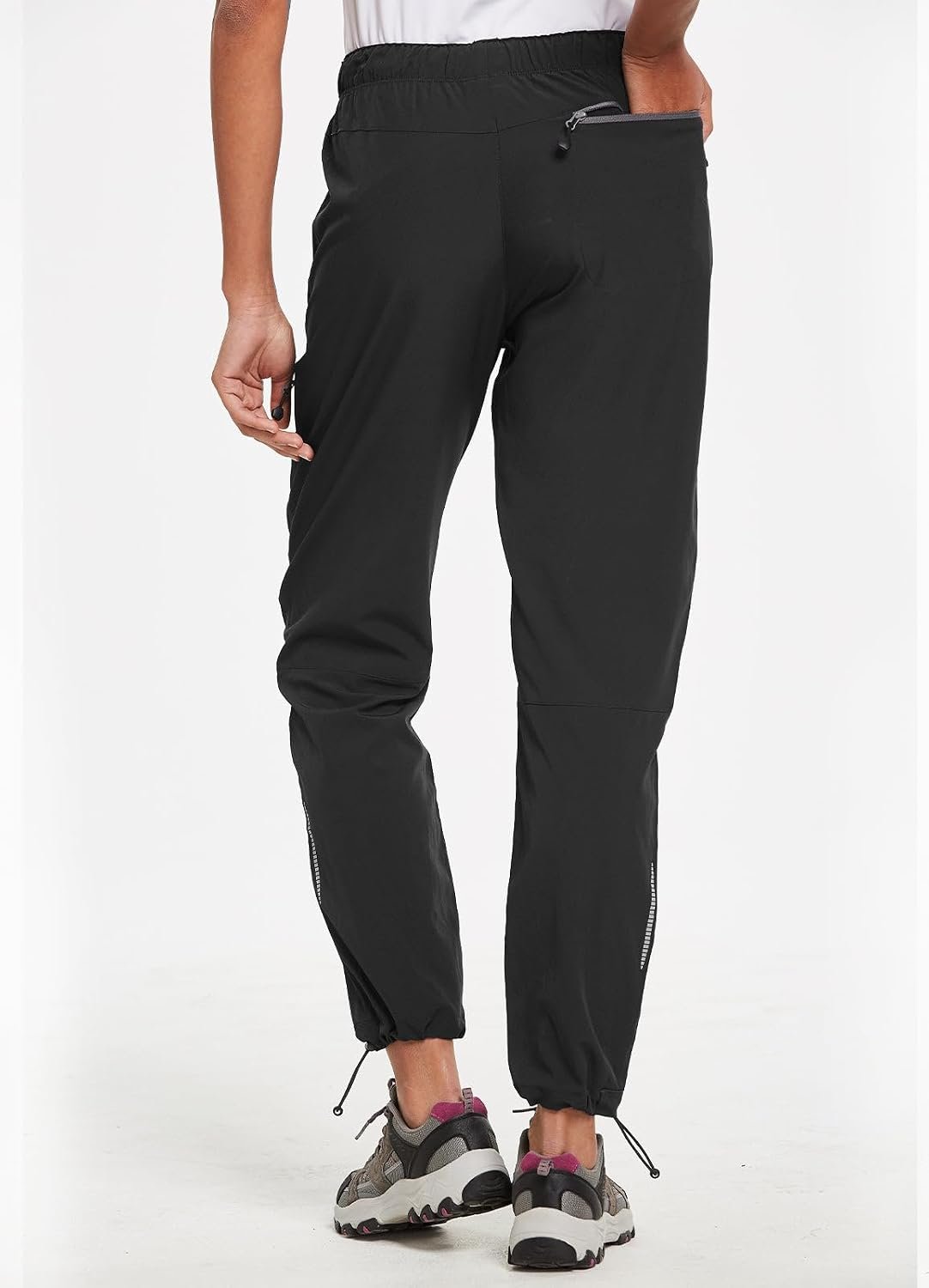 baleaf Women's Hiking Pants Quick Dry Lightweight Water Resistant Elastic Waist Cargo Pants for All Seasons | Petite/Reguar/Tall sizing, Secure Zip Pockets, Water Resistant,breathable Cargo Pants for Travel Camping - Image 5