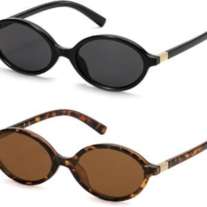 ViewJoy Retro Oval Sunglasses for Women Vintage 90s Y2K Trendy Sun Glasses | Fashion style, UV400 protection, Designer look, Perfect for Daily Wear, Driving, Travel, Beach Essentials and Any outfits