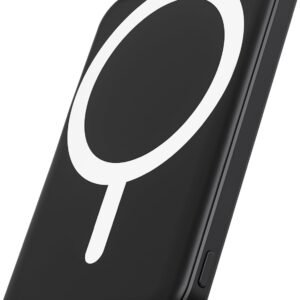 podoru for MagSafe Power Bank 5000mAh, Ultra-Slim Magnetic Portable Charger | 20W PD Fast Charging, Travel Essentials with USB-C Cable, Wireless Battery Pack for iPhone 17/16/15/14/13/12 Series-Black