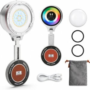 Sol 5 Spectra MagSafe RGB Video Light Standard Kit, RGBCW Pocket Video Light for iPhone, Portable Mobile Studio Lighting System for Content Creation, Vlogging, Live Streaming & Photography