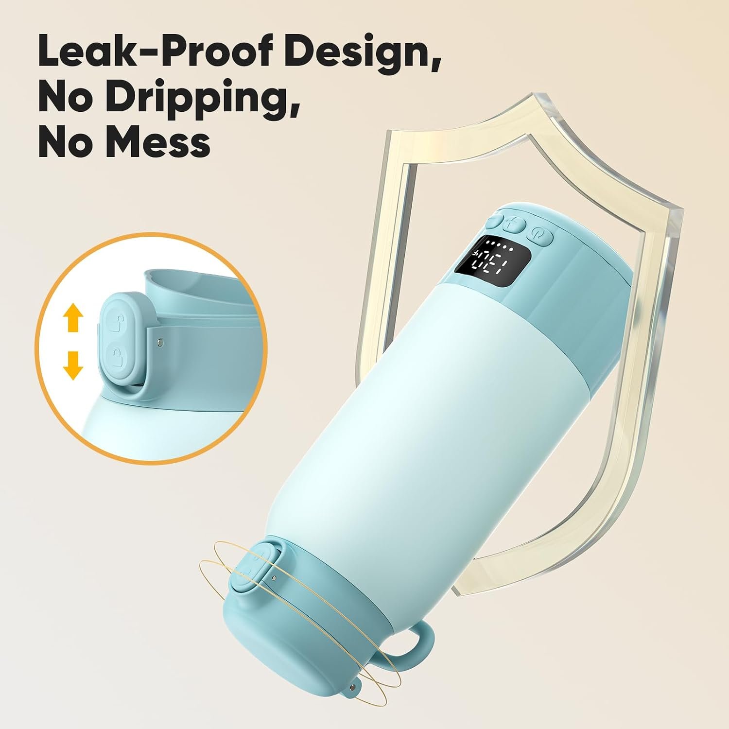 Portable Bottle Warmer for Travel, Fast Heating Milk Warmer On The Go, 17 OZ Water Warmer for Milk, Formula, Water, Temp Control 98°F -131°F, Baby Essentials for Outdoor Airplane Car Journey - Image 6