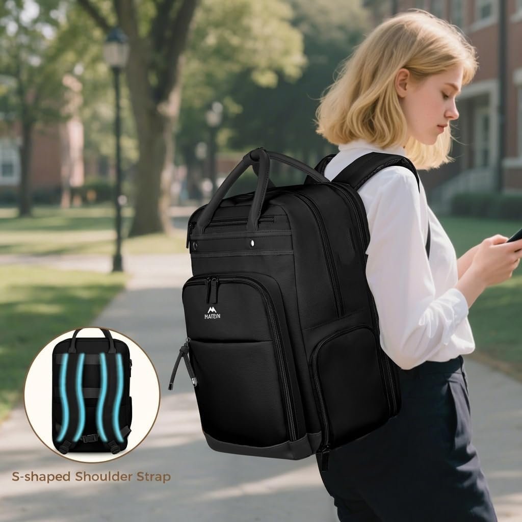 MATEIN Work Backpack with Lunch Compartment, 15.6 Inch Laptop Backpack | Detachable, with Organized Pocket, Commute Office College, Computer Backpacks for Men Women, Meal Prep Bag, Gift for Nurse - Image 6