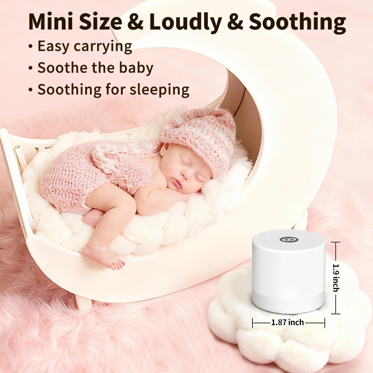 Sound Machine Mini White Noise Machine with 30 Soothing Sounds 4 Timers Memory Function for Newborn Baby Kids Adults Portable Rechargeable Sleep Brown Noise Machine for Travel Camping Home Office - Image 4