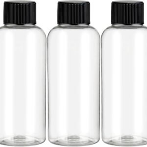 DNSEN Travel Bottles for Toiletries 3.4 oz Travel Size Mouthwash Bottles with Black Screw Cap, BPA Free Leak-Proof Portable Liquid Container 5 pack