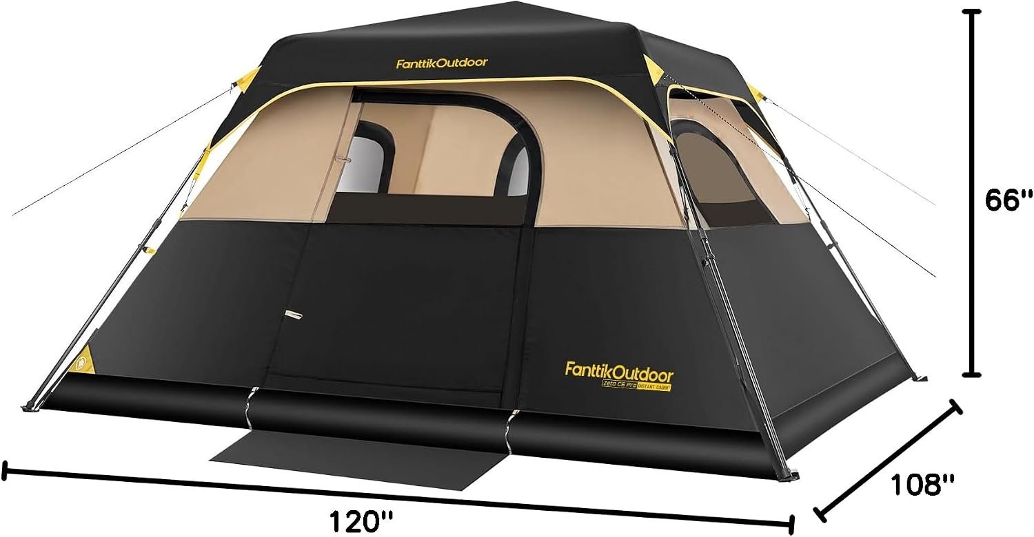 FanttikOutdoor 4/6/8/10 Person Instant Tent for Camping Setup in 60s | Camping Tent with Rainfly & Windproof, Portable Instant Cabin Tent with Carry Bag for Family Camping & Hiking - Image 9