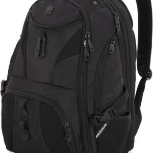 SWISSGEAR 1900 ScanSmart Laptop Backpack, Fits Most 17-Inch Laptops, TSA-Friendly Lay-Flat Design, RFID Protection, and Tablet Pocket, Black, 31L, 18.5-Inch