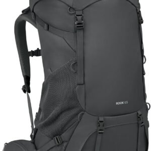 Osprey Rook 65L Men's Backpacking Backpack, Dark Charcoal/Silver Lining