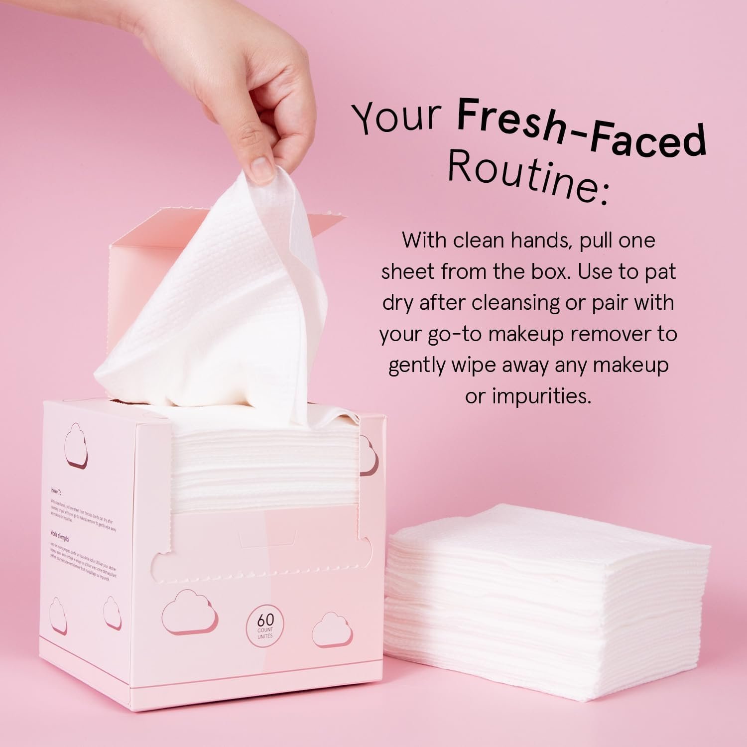 grace & stella Face Towels Disposable - Travel Essentials (60 Count) | Ultra-Soft & Absorbent Face Wipes Towelettes - XL Facial Towels for Cleansing & Makeup Removal - Lint-Free Facial Tissue - Image 8