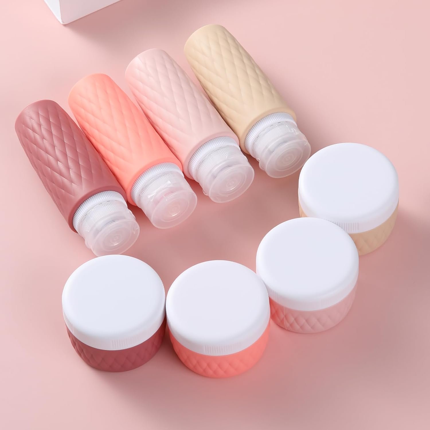 kuangre 8 Pack Travel Bottles for Toiletries - 3 OZ / 90 ML, | Leak Proof Silicone Containers with Clear Bag, Travel Size Toiletries for Lotions, Creams, Foundation, Shampoo, body wash and More | - Image 4