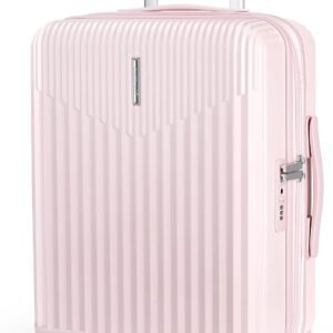 BAGSMART 20" Spinner Carry-On, PC Hardside Expandable, TSA Lock, Pink