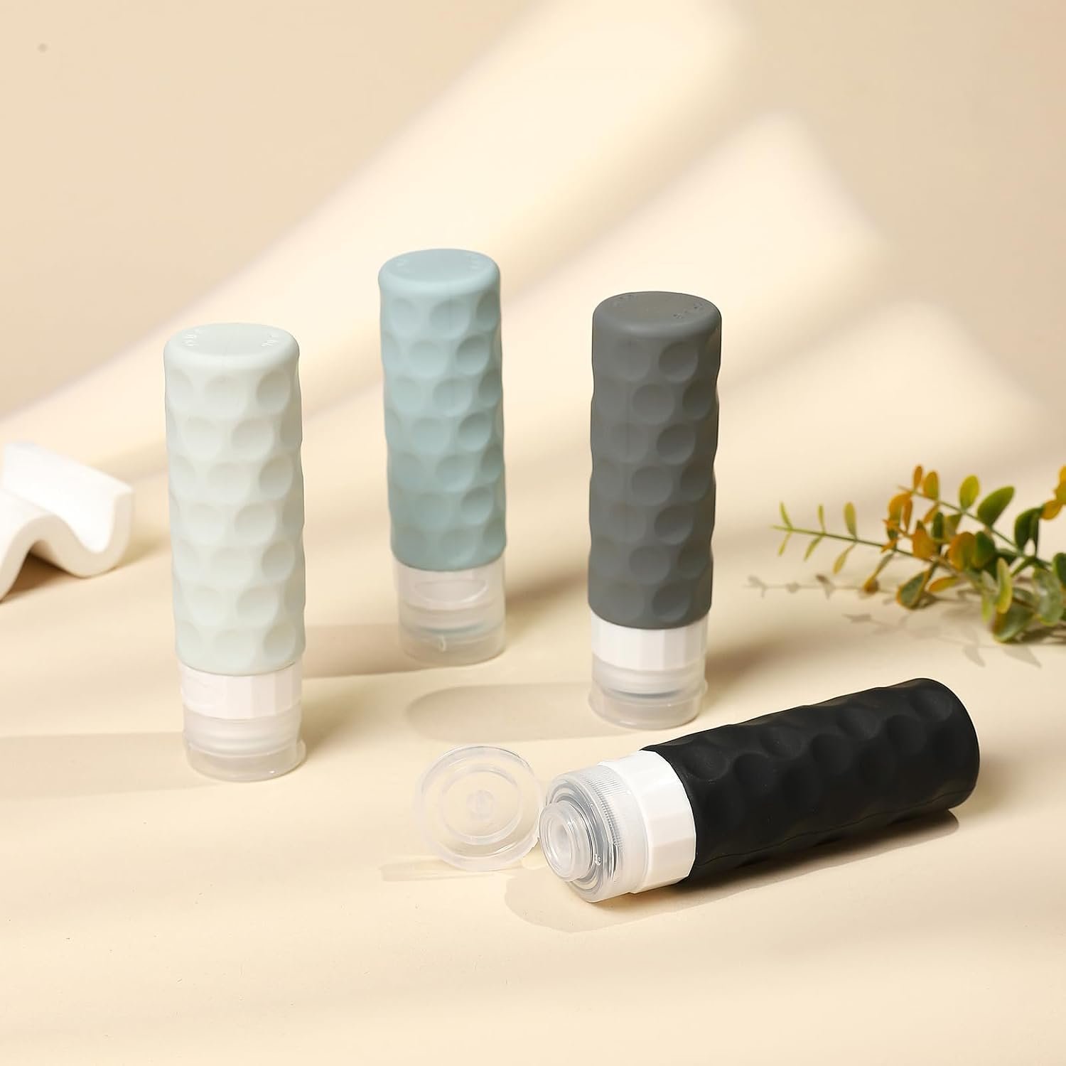 Silevoler Travel Bottles for Toiletries, Silicone Travel Size Containers | Polka-Dot Pattern TSA Approved BPA Free Silicone Leak Proof Refillable Squeezable Shampoo And Conditioner Bottles - Image 6