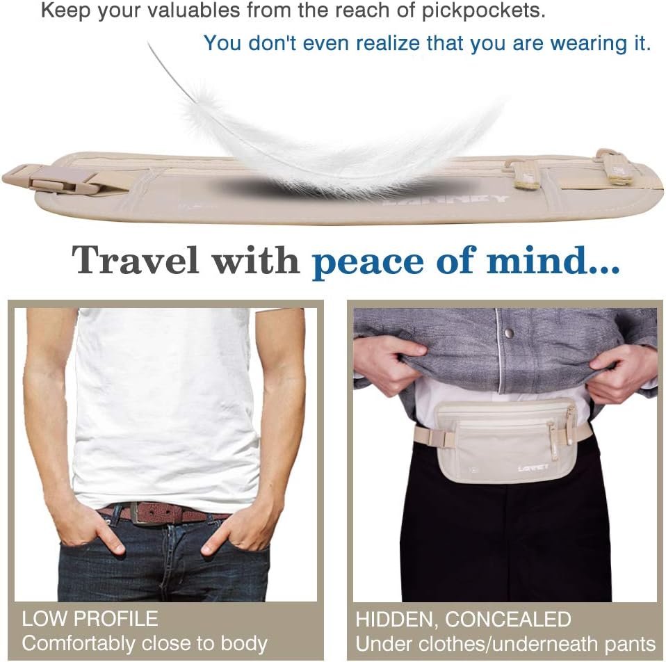 Money Belt for Travel Women and Men Slim Hidden Travel Wallet with RFID Blocking - Image 3