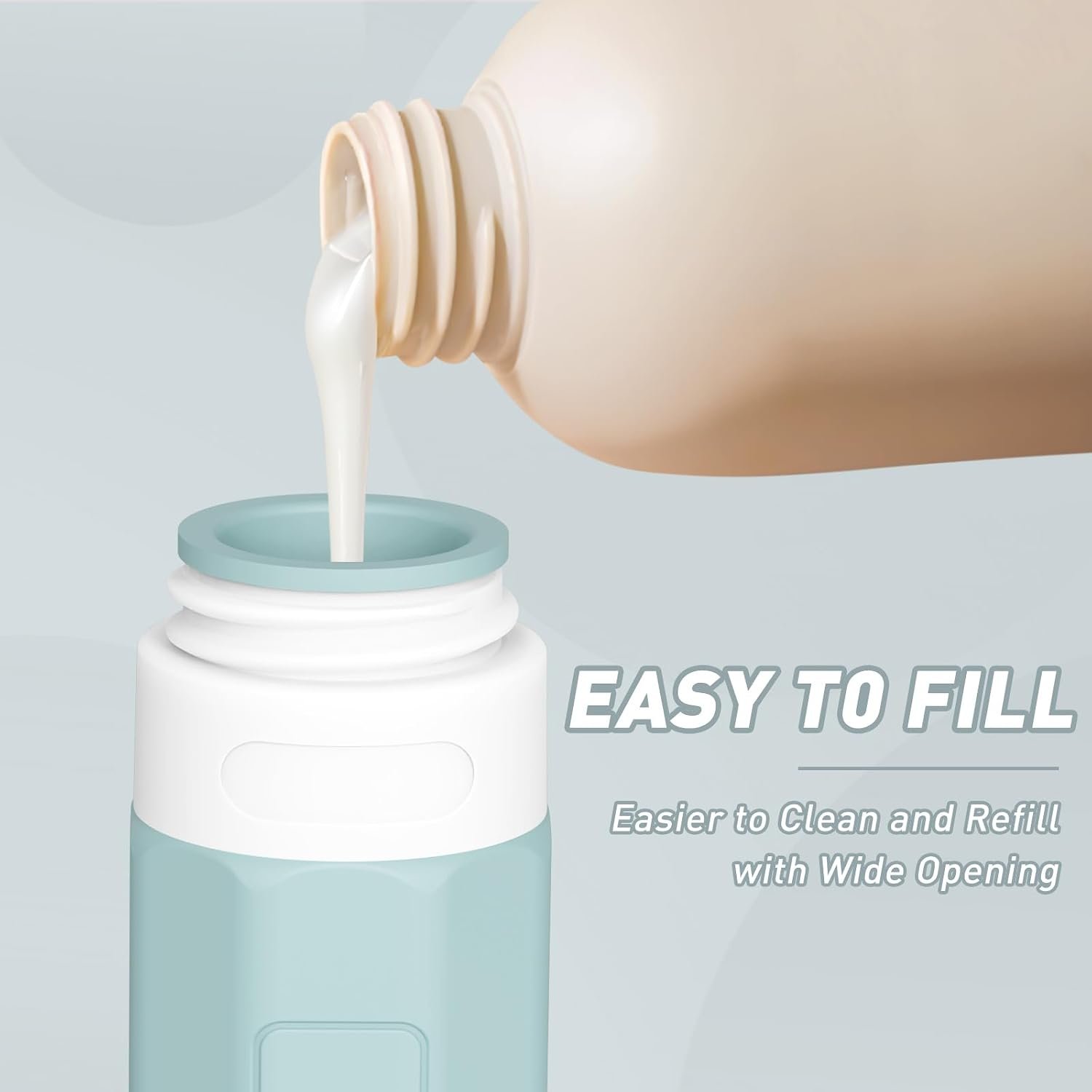 Redfly Travel Bottles for Toiletries, Tsa Approved 3oz Travel Size Containers, Leak Proof Travel Size Toiletries Bottles Silicone, BPA Free Refillable Shampoo Conditioners Essentials Kit, Gray - Image 2