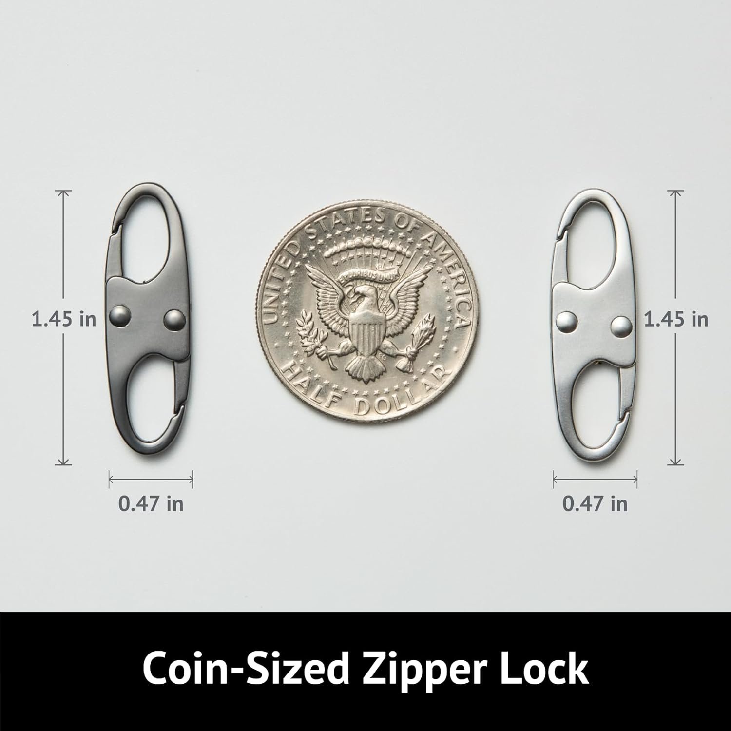 zelin Anti Theft Zipper Clips, Travel Essentials, Carabiner, 4Pcs Grey | Elegant Zinc Alloy Zipper Pull Locks, Airplane Gadgets and Travel Accessories for Backpacks, Commuting and Outdoor Safety - Image 2