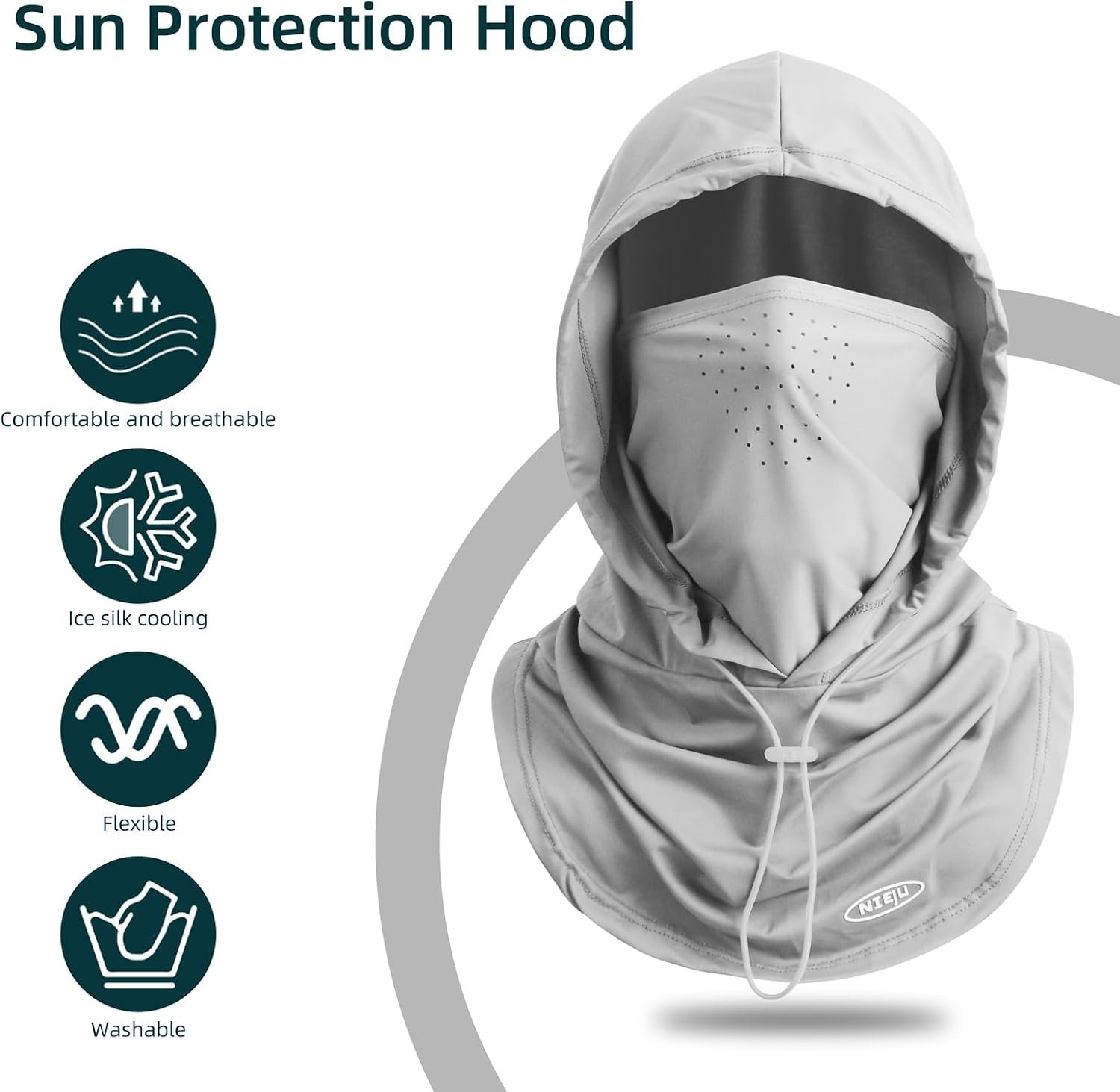 Summer Balaclava Face Mask with Breathable Holes Sun Face Shield for Men | Breathable cooling hood with adjustable fit for fishing, cycling and outdoor sports - Image 8