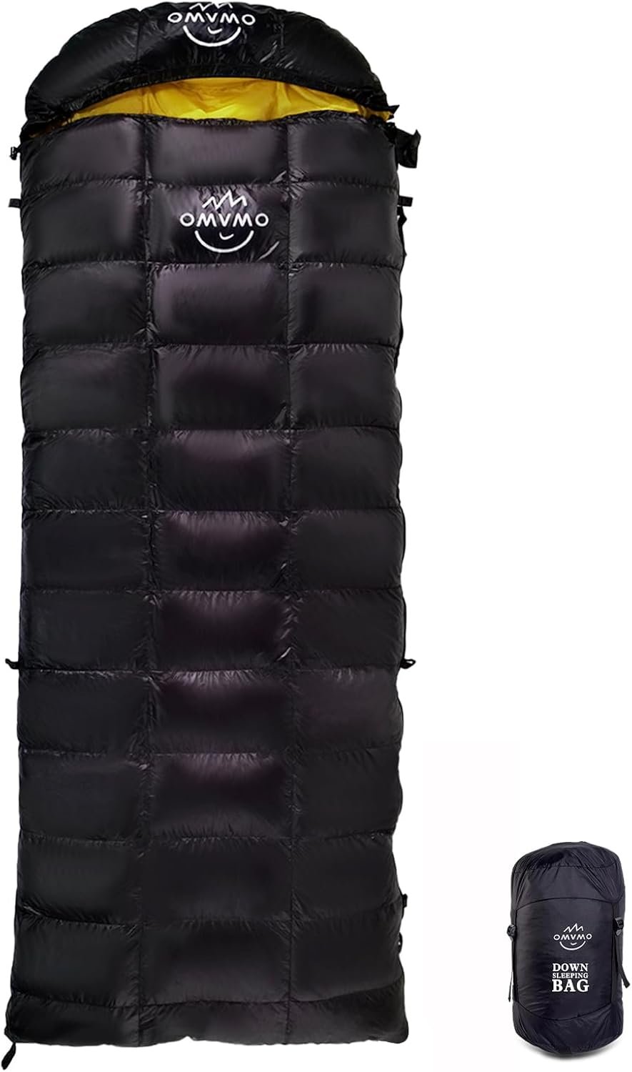 0 20 Degrees F Down Sleeping Bag for Adults,4 Season Rectangle Down Sleeping Bag for Camping Hiking