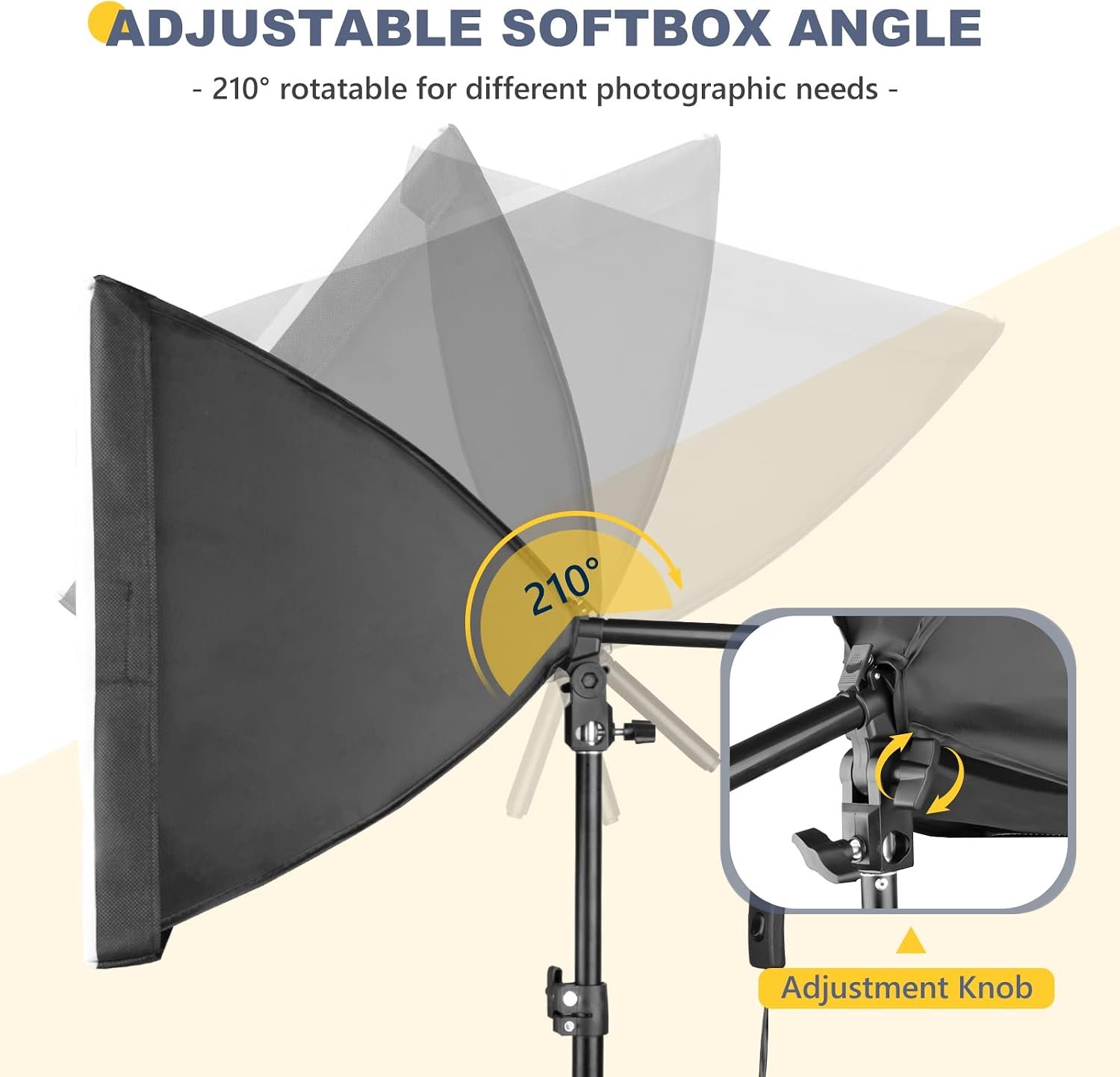 Torjim Softbox Photography Lighting Kit | 16" X 16" & 85W LED Studio Lights | Soft Diffusion For Even Light | 3000-7500K Adjustable LED Bulbs for Studio Photo Video Recording Live Streaming Portraits - Image 6