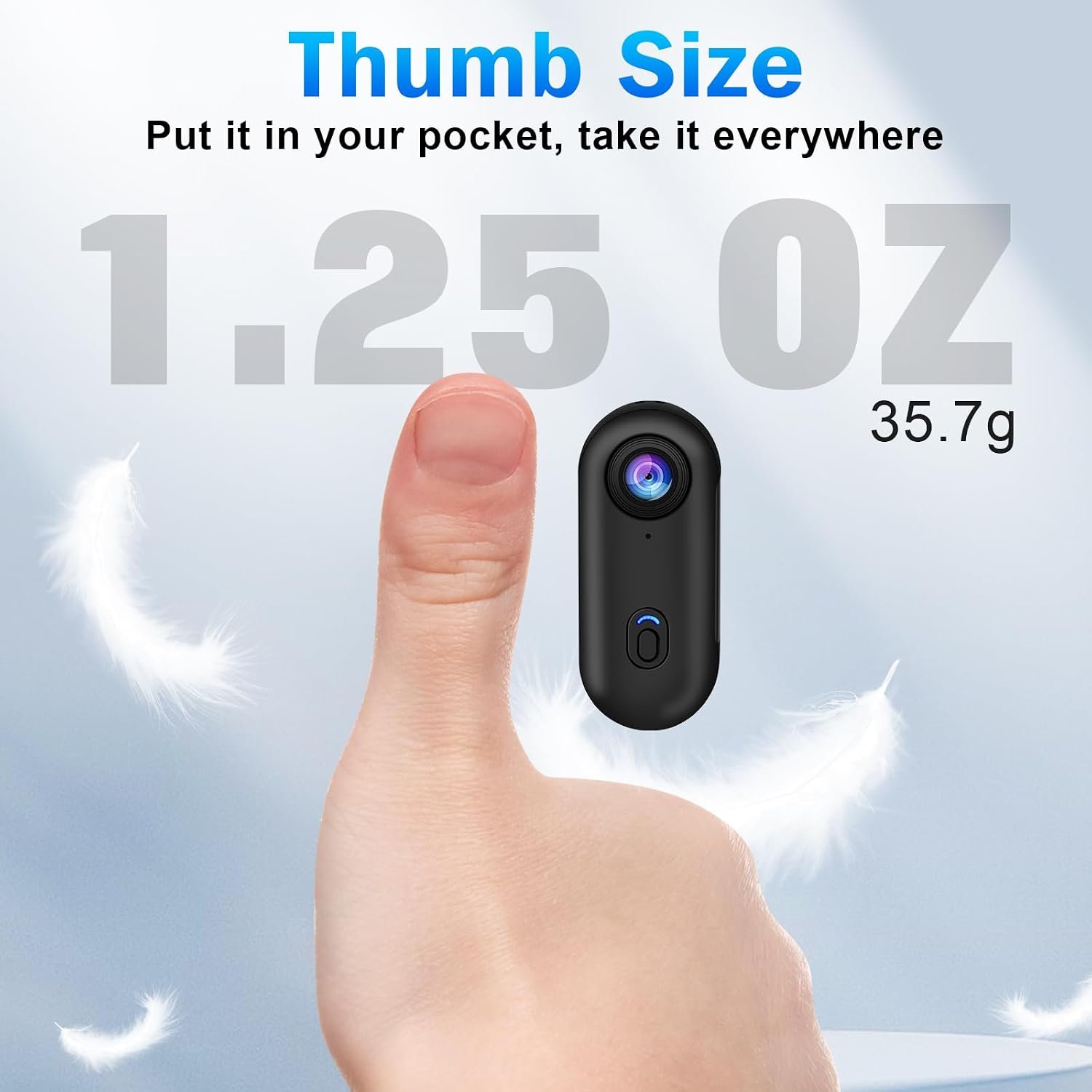i3 4K Thumb Action Camera, Tiny Size, Mount Anywhere, Small Body Camera | with 64G Card, Spring Clip, Portable Vlogging, Hands-Free POV Recording, Helmet Cam for Cycling, Motorcycle - Image 2