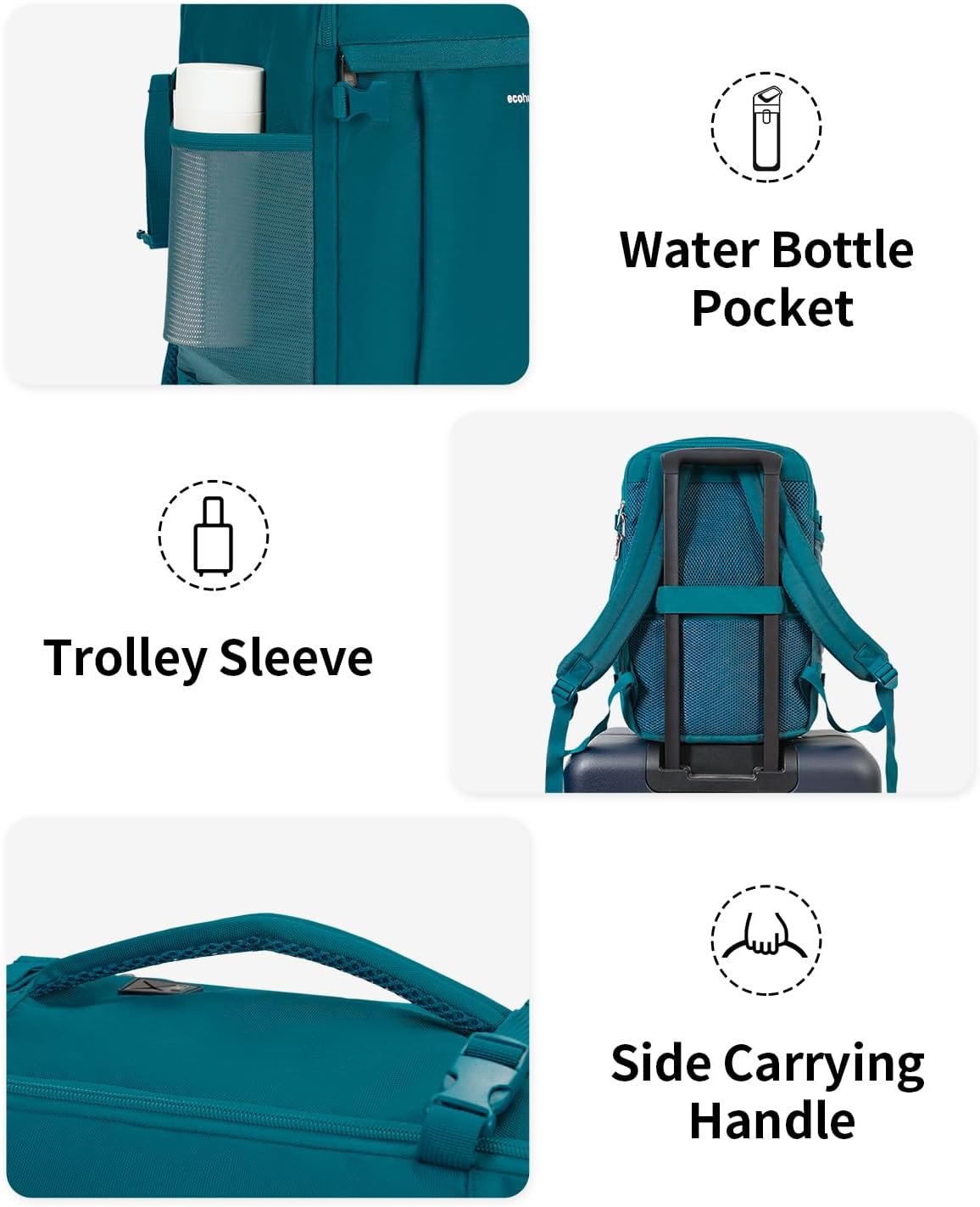 ECOHUB Travel Backpack Airlines Approved Personal Item Bag Carry On Backpack - Image 7