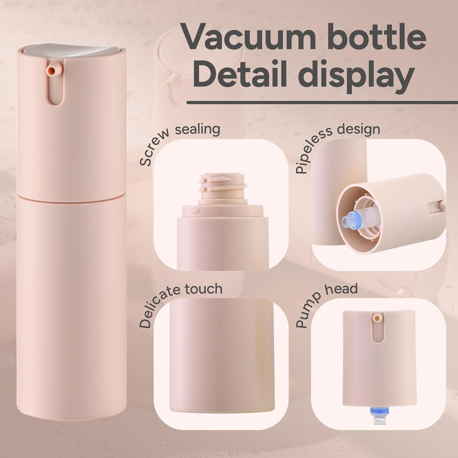 Lulupack Airless Pump Bottles Travel Size, 1 oz 3 PCS Refillable Container | Plastic lotion dispenser, for face cream moisturizer, small skincare, shampoo soap, empty toiletry, cosmetic, leakproof TSA - Image 3