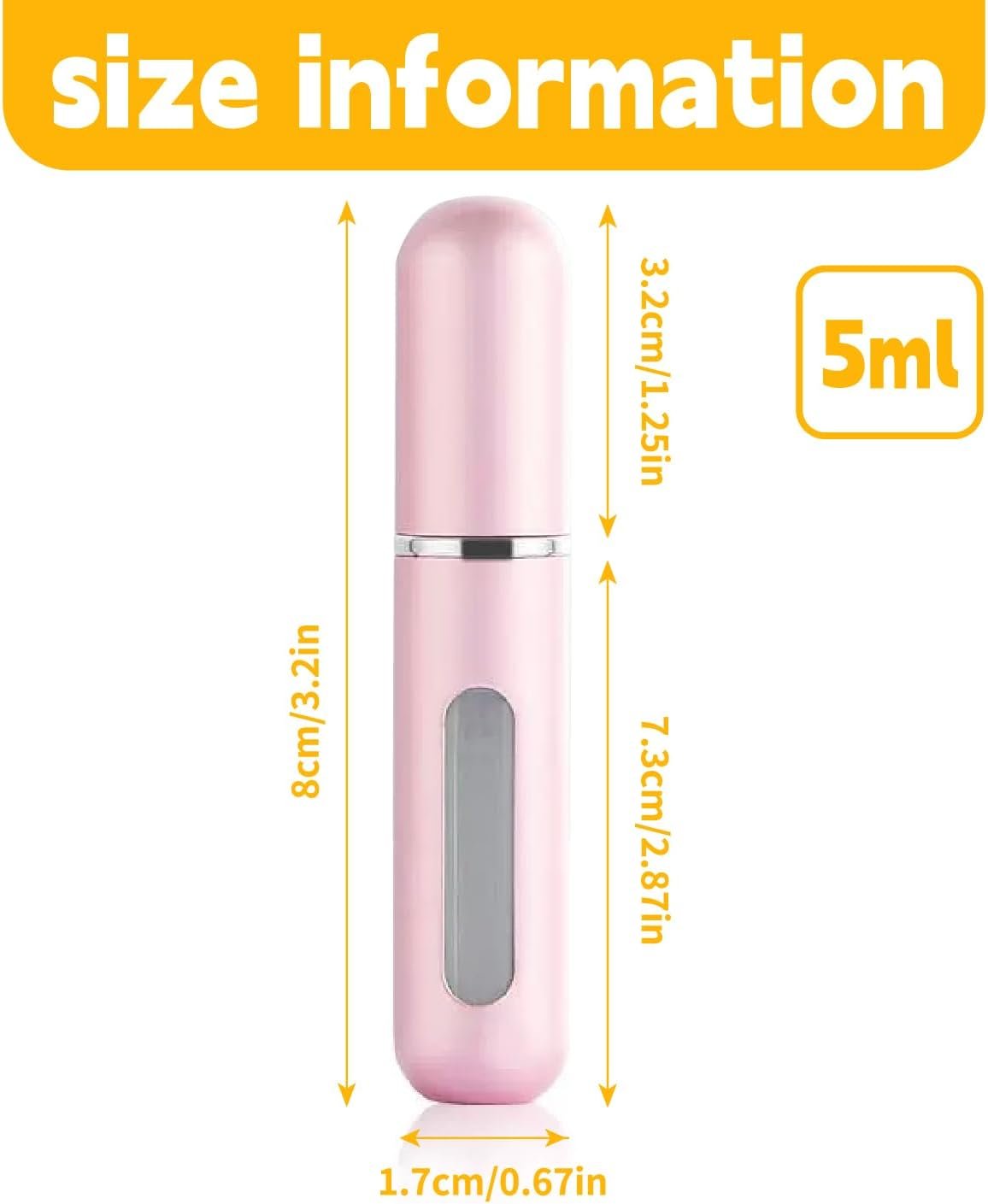 Perfume Travel Refillable Bottle,Leak-Proof,Travel Essentials for Women/Men | 6color 5ml Mini atomizer portable spray,aluminum shellleak-proof design,easy bottom-fill pump,Travel&Cruise Essentials - Image 2