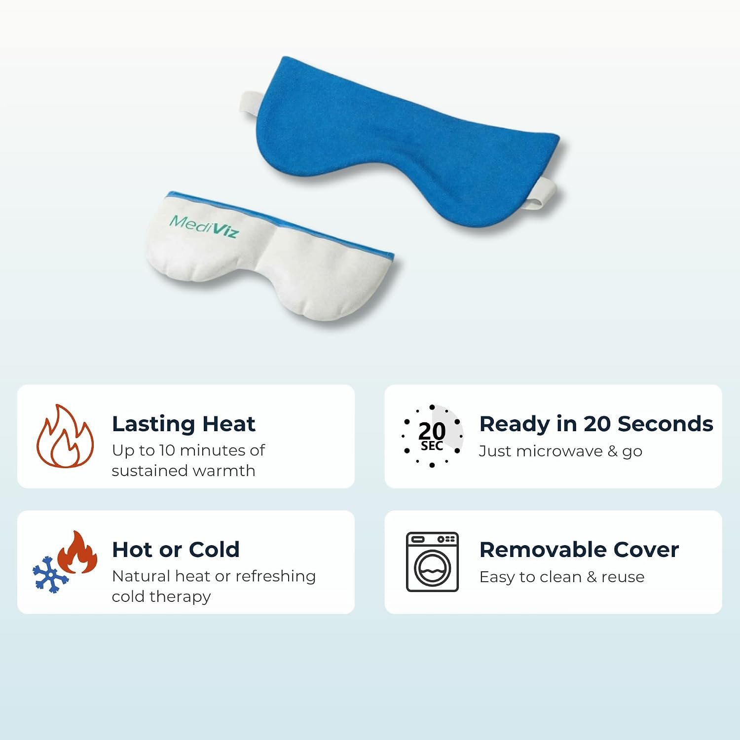 Heated Eye Mask, Hot or Cold Therapy | Moist Heat Compress for Irritation and Occasional Dry Eye, Removable Washable Cover - Image 4