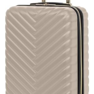 Kenneth Cole REACTION Madison Square Lightweight Hardside Chevron Expandable Spinner Luggage, Taupe, 20-Inch Checked
