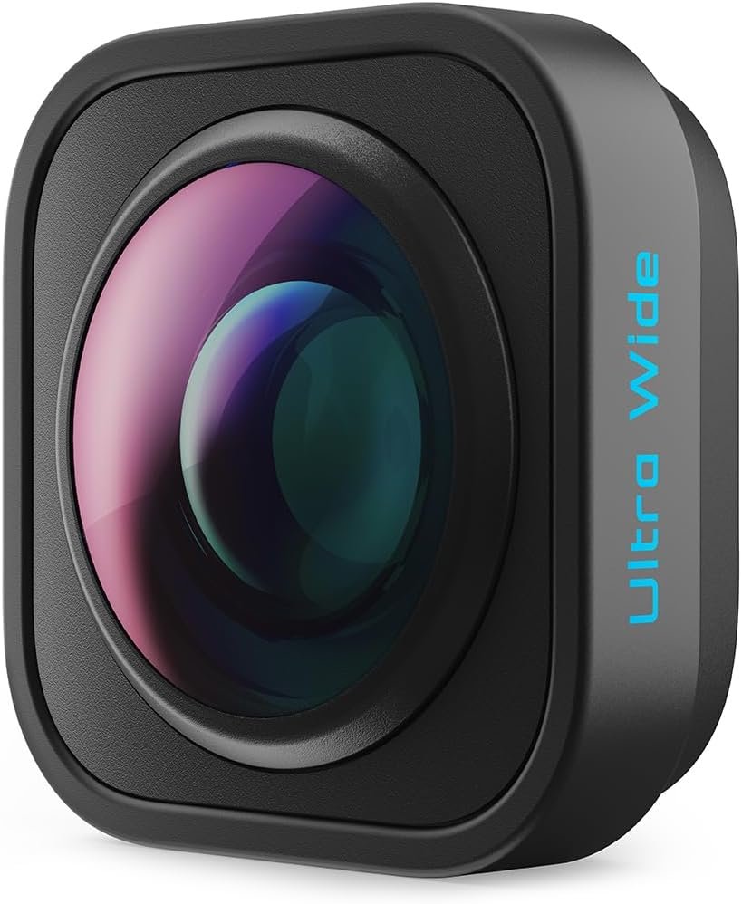 GoPro Ultra Wide Lens Mod (HERO13 Black) - Official GoPro Lens (AAEWAL-021) | Includes protective caps and microfiber cloth for filming, protection and storage