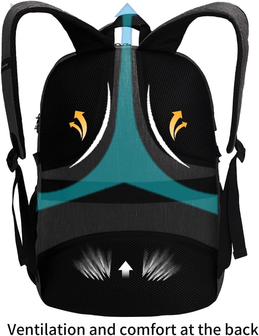 SHRRADOO Travel Laptop Backpack for Men Women, College High Schoolbag | Anti Theft Backpacks with Combination Lock, Carry On Flight Approved, Fit 17 Inch Laptop, Bookbag Work School Backpack - Image 5