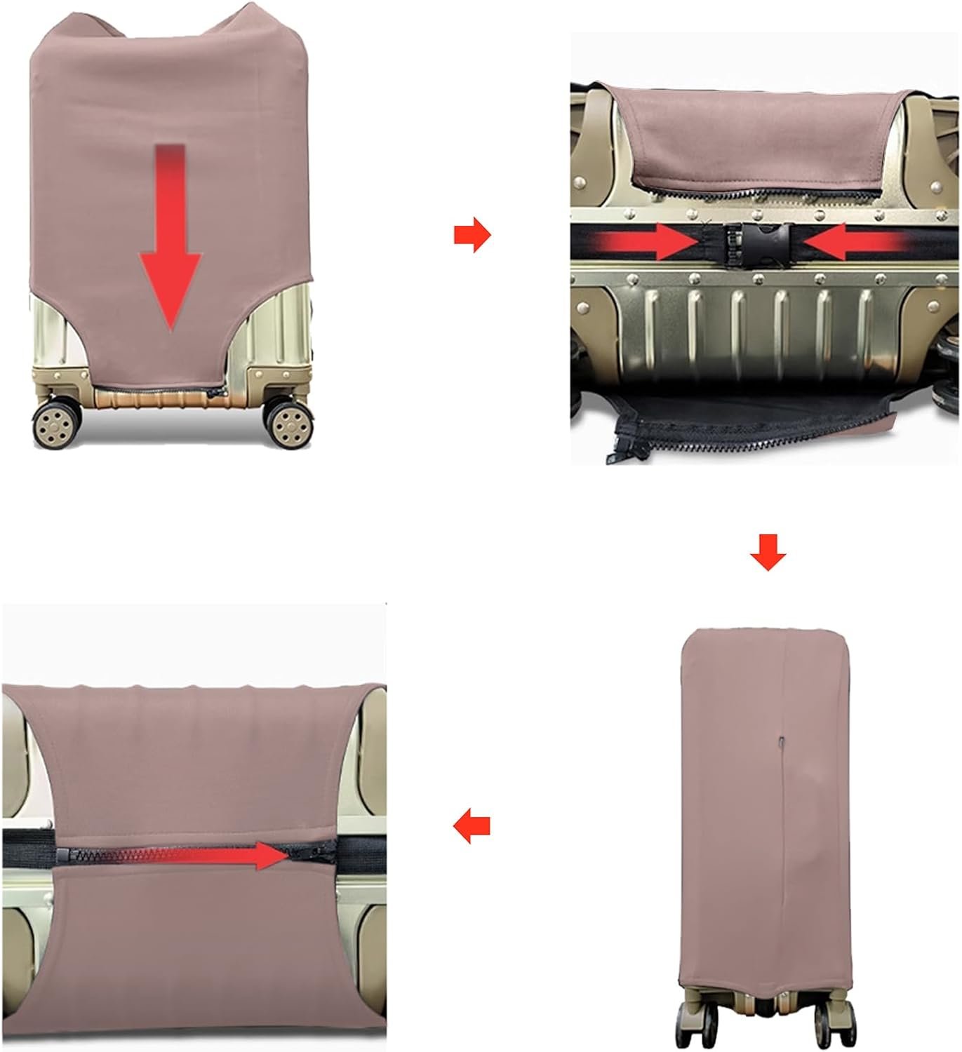 WUJIAONIAO Travel Luggage Cover Suitcase Cover Protector Skins 18-32 Inch | Anti-Scratch Luggage Protector, Washable Carry on Cover, Elastic Suitcase Sleeve, Baggage Covers Tsa Approved - Image 3