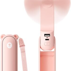 JISULIFE 3 IN 1 Portable Fan with Power Bank & Flashlight Featured | 19H Max Cooling, USB Rechargeable, Pocket-Sized Handheld Fan for Travel, Cruise, Concerts, Makeup, Summer Gifts for Women