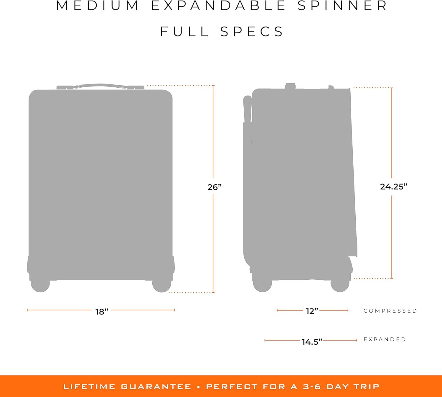 Briggs & Riley 26" Medium Expandable Spinner - Checked Luggage for Travel, Suitcases with Wheels, Softside Rolling Bag for Men & Women, Self-Repairing Zipper - Baseline Collection, Black - Image 12