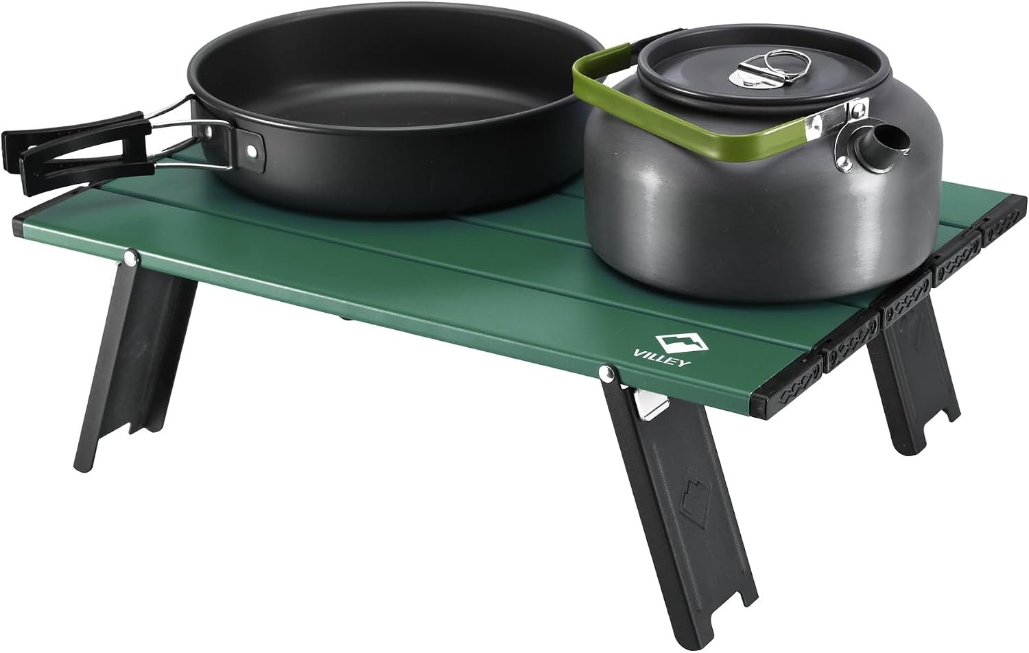 VILLEY Portable Mini Folding Beach Table, Ultralight Aluminum Side Table | Lightweight Aluminum Side Table with Carry Bag for Beach, Camping, Picnics, Hiking, Fishing & Travel, Green - Image 8