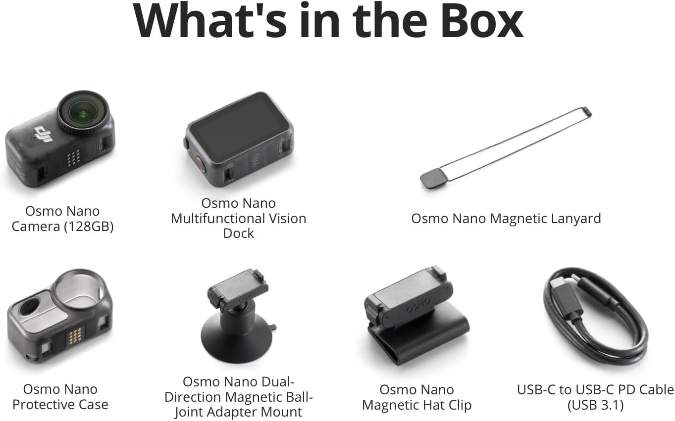 DJI Osmo Nano Standard Combo (128GB), 4K Wearable Camera, 1/1.3″ Sensor | 1/1.3″ Sensor | 4K/60fps & 143° Wide FOV | 200-Min Battery | Swift Content Transfer | Magnetic Wearable Design - Image 9
