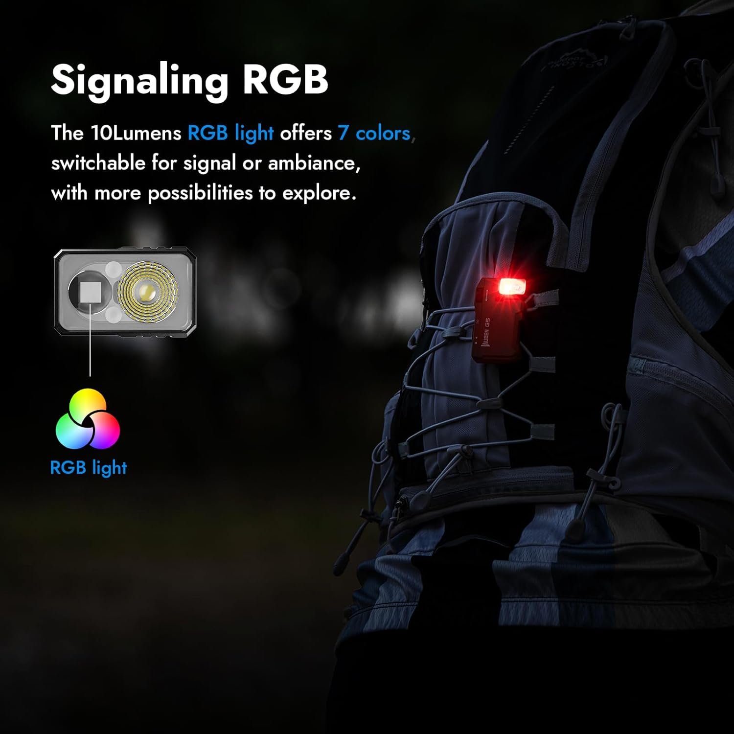 WUBEN G5 Rechargeable EDC Flashlight, Mini Flat Bright Pocket Flashlight | 400 Lumens Dual Light Source LED Flashlight with RGB, Powerful Magnetic Small Keychain Light for Home, Camping, Emergencies - Image 5