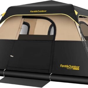 FanttikOutdoor 4/6/8/10 Person Instant Tent for Camping Setup in 60s | Camping Tent with Rainfly & Windproof, Portable Instant Cabin Tent with Carry Bag for Family Camping & Hiking
